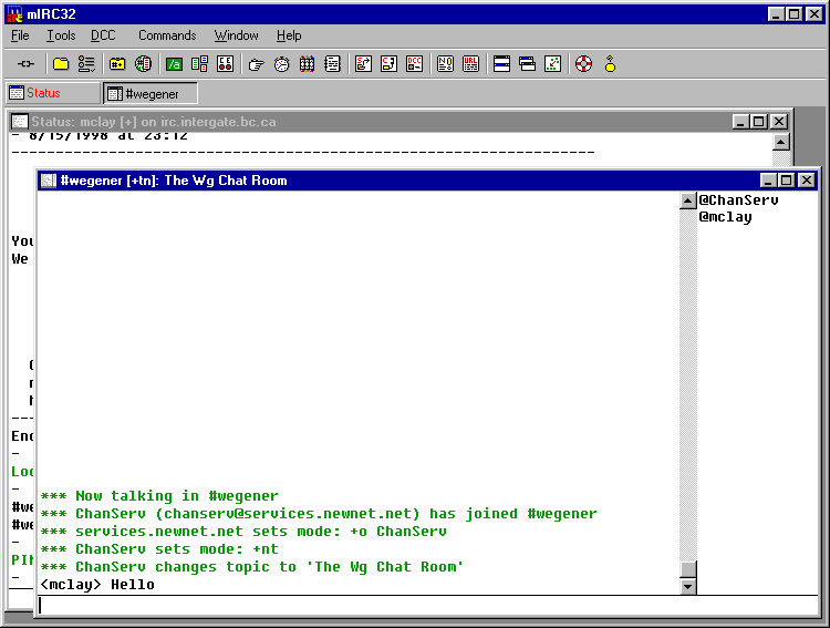 mIRC Screen